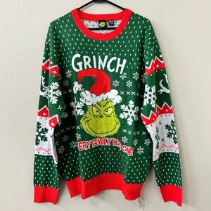 Dr. Seuss Grinch Light Up Crewneck Sweatshirt Ugly Christmas Sweater XL